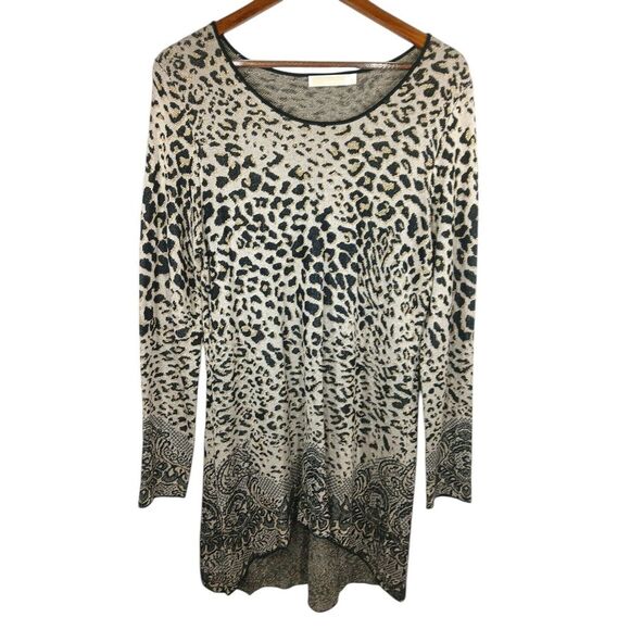 Christina Sweaters - Christina Leopard print sweater with gold accents Size Large